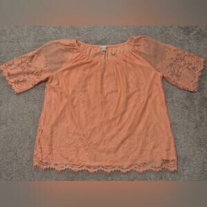 CATO | Coral/Peach Lace | 14-16W